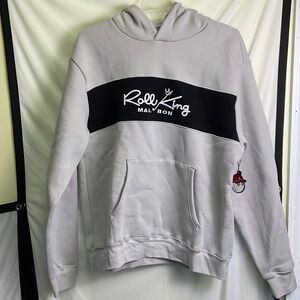 Roll King Malbon Light Gray & Black Pullover Hoodie
